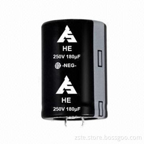 New Product Snap-in Aluminum Electrolytic Capacitor with High Ripple, 250V, 180uf, 3000h